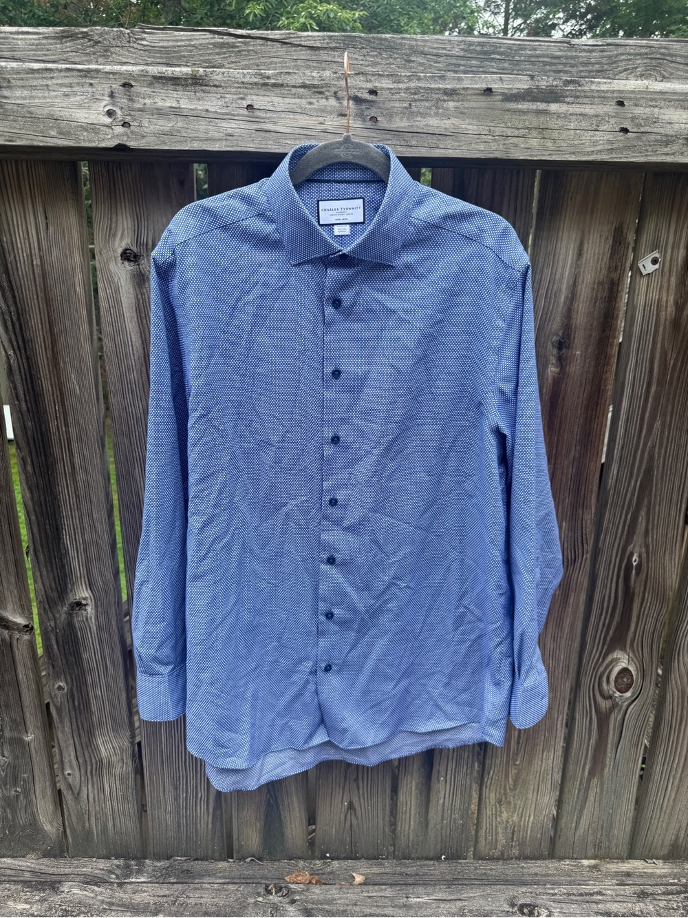 Charles Tyrwhitt Blue Microdot Dress Shirt 16 1/2” x 35”